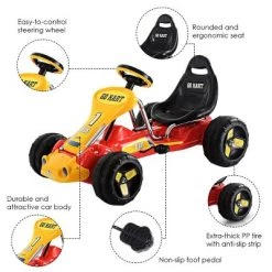 Costway Go Kart Kids Ride On Car Pedal Powered Car 4 Wheel Racer Toy Stealth Outdoor -Riding Toys, Scooters & Hoverboards shop unnamed file 3773