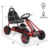 Costway Kids Pedal Go Kart 4 Wheel Ride On Toys w/ Adjustable Seat Handbrake Red