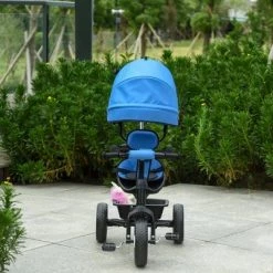 Qaba Baby Tricycle 6 In 1 Stroller with Adjustable Canopy Detachable Guardrail Belt for Age 6-60 Months