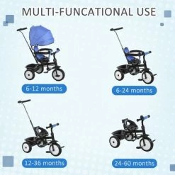 Qaba Baby Tricycle 6 In 1 Stroller with Adjustable Canopy Detachable Guardrail Belt for Age 6-60 Months -Riding Toys, Scooters & Hoverboards shop unnamed file 3865