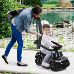 Costway 3 in 1 Licensed Jeep Kids Push Car Toddler Stroller Walking Car w/ Canopy WhiteBlackRed