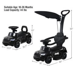 Costway 3 in 1 Licensed Jeep Kids Push Car Toddler Stroller Walking Car w/ Canopy WhiteBlackRed -Riding Toys, Scooters & Hoverboards shop unnamed file 3872