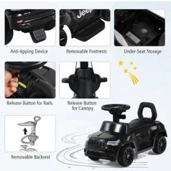 Costway 3 in 1 Licensed Jeep Kids Push Car Toddler Stroller Walking Car w/ Canopy WhiteBlackRed -Riding Toys, Scooters & Hoverboards shop unnamed file 3877