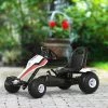 Aosom Pedal Go Kart Children Ride on Car Racing Style with Adjustable Seat Plastic Wheels Handbrake and Shift Lever
