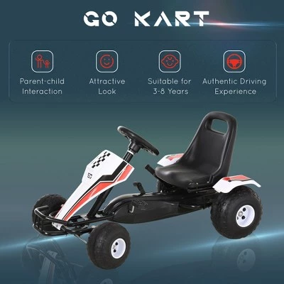 Aosom Pedal Go Kart Children Ride on Car Racing Style with Adjustable Seat Plastic Wheels Handbrake and Shift Lever 2 Aosom Pedal Go Kart Children Ride on Car Racing Style with Adjustable Seat Plastic Wheels Handbrake and Shift Lever - Image 2