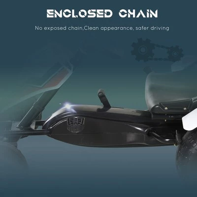 Aosom Pedal Go Kart Children Ride on Car Racing Style with Adjustable Seat Plastic Wheels Handbrake and Shift Lever 3 Aosom Pedal Go Kart Children Ride on Car Racing Style with Adjustable Seat Plastic Wheels Handbrake and Shift Lever - Image 3