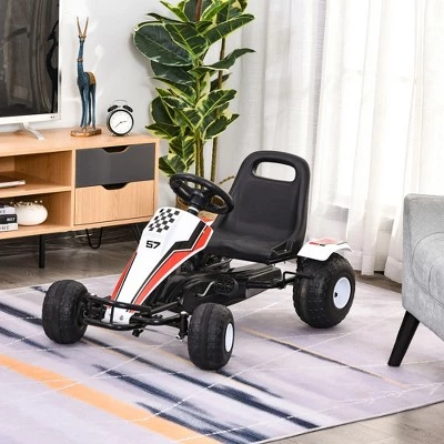 Aosom Pedal Go Kart Children Ride on Car Racing Style with Adjustable Seat Plastic Wheels Handbrake and Shift Lever 8 Aosom Pedal Go Kart Children Ride on Car Racing Style with Adjustable Seat Plastic Wheels Handbrake and Shift Lever - Image 8
