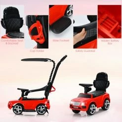 Costway 3-in-1 Licensed Bentley Kids Ride On Push Car Toddler Sliding Car w/Canopy White -Riding Toys, Scooters & Hoverboards shop unnamed file 3908