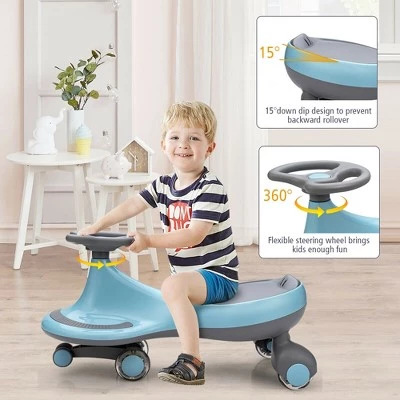 Costway Wiggle Car Ride-on Toy w/ Flashing Wheels for Toddlers & Kids 5 Costway Wiggle Car Ride-on Toy w/ Flashing Wheels for Toddlers & Kids - Image 5