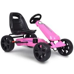 Costway Go Kart Kids Ride On Car Pedal Powered 4 Wheel Racer Stealth Outdoor Toy Pink