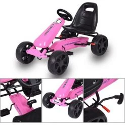 Costway Go Kart Kids Ride On Car Pedal Powered 4 Wheel Racer Stealth Outdoor Toy Pink -Riding Toys, Scooters & Hoverboards shop unnamed file 3954