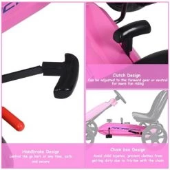 Costway Go Kart Kids Ride On Car Pedal Powered 4 Wheel Racer Stealth Outdoor Toy Pink -Riding Toys, Scooters & Hoverboards shop unnamed file 3958