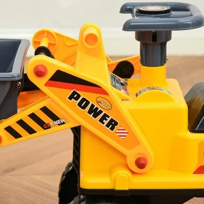 Qaba Kids Ride On Construction Front Loader Tractor, Excavator Ride On Walking Car w/ Controllable Digging Bucket, Safe & Fun Vehicle Toy for Toddlers, Yellow 5 Qaba Kids Ride On Construction Front Loader Tractor, Excavator Ride On Walking Car w/ Controllable Digging Bucket, Safe & Fun Vehicle Toy for Toddlers, Yellow - Image 5