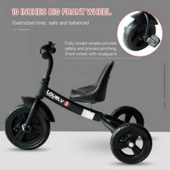 Qaba 3-Wheel Recreation Ride-On Toddler Tricycle With Bell Indoor / Outdoor - Black -Riding Toys, Scooters & Hoverboards shop unnamed file 4004