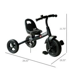 Qaba 3-Wheel Recreation Ride-On Toddler Tricycle With Bell Indoor / Outdoor - Black -Riding Toys, Scooters & Hoverboards shop unnamed file 4005