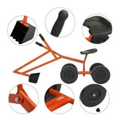 TOBBI Outdoor Heavy Duty Steel Sand Digger Ride On Construction Sandbox Scooper Toy with 110 Pound Capacity Hopper and Solid Treaded Tires, Orange -Riding Toys, Scooters & Hoverboards shop unnamed file 4011