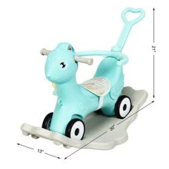 Costway Baby Rocking Horse 4 in 1 Kids Ride On Toy Push Car w/ Music Indoor Outdoor Gift