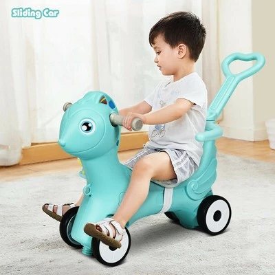 Costway Baby Rocking Horse 4 in 1 Kids Ride On Toy Push Car w/ Music Indoor Outdoor Gift 2 Costway Baby Rocking Horse 4 in 1 Kids Ride On Toy Push Car w/ Music Indoor Outdoor Gift - Image 2
