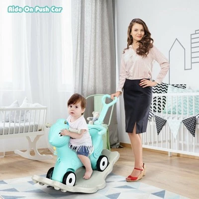 Costway Baby Rocking Horse 4 in 1 Kids Ride On Toy Push Car w/ Music Indoor Outdoor Gift 3 Costway Baby Rocking Horse 4 in 1 Kids Ride On Toy Push Car w/ Music Indoor Outdoor Gift - Image 3