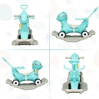 Costway Baby Rocking Horse 4 in 1 Kids Ride On Toy Push Car w/ Music Indoor Outdoor Gift 4 Costway Baby Rocking Horse 4 in 1 Kids Ride On Toy Push Car w/ Music Indoor Outdoor Gift - Image 4
