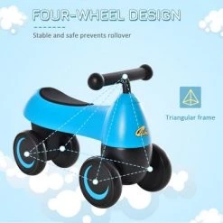 Qaba Toddler Sliding Car Ride-on Toy Walking Bike No Pedal with 4 Wheels Baby Bicycle Indoor Outdoor First Birthday Gifts for Boys Girls 18-36 months -Riding Toys, Scooters & Hoverboards shop unnamed file 4048