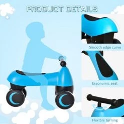 Qaba Toddler Sliding Car Ride-on Toy Walking Bike No Pedal with 4 Wheels Baby Bicycle Indoor Outdoor First Birthday Gifts for Boys Girls 18-36 months -Riding Toys, Scooters & Hoverboards shop unnamed file 4050