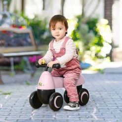 Qaba Toddler Sliding Car Ride-on Toy Walking Bike No Pedal with 4 Wheels Baby Bicycle Indoor Outdoor First Birthday Gifts for Boys Girls 18-36 months -Riding Toys, Scooters & Hoverboards shop unnamed file 4054