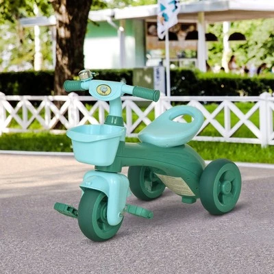 Qaba Tricycle 3-Wheeler Ride-on Toy with 2 Storage Baskets on Front & Back & Non-Slip Handlebar 8 Qaba Tricycle 3-Wheeler Ride-on Toy with 2 Storage Baskets on Front & Back & Non-Slip Handlebar - Image 8