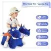 iPlay, iLearn, Bouncy Pals Mythical Creatures Hopper Toy, Plush, Inflatable Ride-On Hopping Toy, Blue Two-Headed Dragon, Ages 18 Months and Up