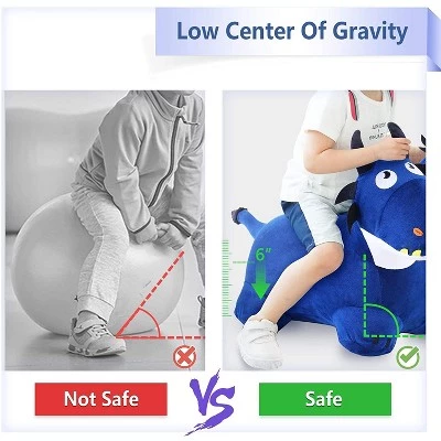 iPlay, iLearn, Bouncy Pals Mythical Creatures Hopper Toy, Plush, Inflatable Ride-On Hopping Toy, Blue Two-Headed Dragon, Ages 18 Months and Up 4 iPlay, iLearn, Bouncy Pals Mythical Creatures Hopper Toy, Plush, Inflatable Ride-On Hopping Toy, Blue Two-Headed Dragon, Ages 18 Months and Up - Image 4