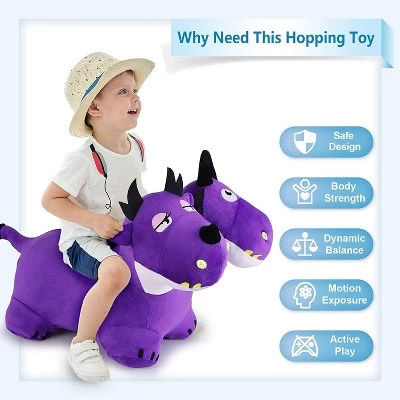 iPlay, iLearn, Bouncy Pals Mythical Creatures Hopper Toy, Plush, Inflatable Ride-On Hopping Toy, Purple Two-Headed Dragon, Ages 18 Months and Up 1 iPlay, iLearn, Bouncy Pals Mythical Creatures Hopper Toy, Plush, Inflatable Ride-On Hopping Toy, Purple Two-Headed Dragon, Ages 18 Months and Up