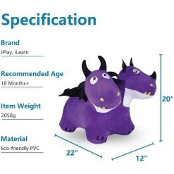 iPlay, iLearn, Bouncy Pals Mythical Creatures Hopper Toy, Plush, Inflatable Ride-On Hopping Toy, Purple Two-Headed Dragon, Ages 18 Months and Up 9 iPlay, iLearn, Bouncy Pals Mythical Creatures Hopper Toy, Plush, Inflatable Ride-On Hopping Toy, Purple Two-Headed Dragon, Ages 18 Months and Up -Riding Toys, Scooters & Hoverboards shop unnamed file 4113