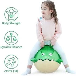 iPlay, iLearn, Bouncy Pals Aquatic Animals Hopper Toy, Plush, Inflatable Ride-On Hopping Toy, Green Gator, Ages 18 Months and Up
