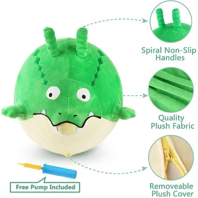 iPlay, iLearn, Bouncy Pals Aquatic Animals Hopper Toy, Plush, Inflatable Ride-On Hopping Toy, Green Gator, Ages 18 Months and Up 2 iPlay, iLearn, Bouncy Pals Aquatic Animals Hopper Toy, Plush, Inflatable Ride-On Hopping Toy, Green Gator, Ages 18 Months and Up - Image 2