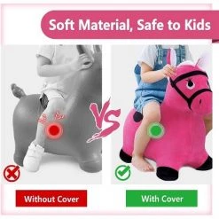 iPlay, iLearn, Bouncy Pals Farm Friends Hopper Toy, Plush, Inflatable Ride-On Hopping Toy, Pink Horse, Ages 18 Months and Up -Riding Toys, Scooters & Hoverboards shop unnamed file 4121