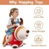 iPlay, iLearn, Bouncy Pals Holiday Friends Hopper Toy, Plush, Inflatable Ride-On Hopping Toy, Christmas Sweater Reindeer, Ages 18 Months and Up