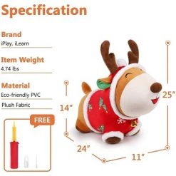 iPlay, iLearn, Bouncy Pals Holiday Friends Hopper Toy, Plush, Inflatable Ride-On Hopping Toy, Christmas Sweater Reindeer, Ages 18 Months and Up -Riding Toys, Scooters & Hoverboards shop unnamed file 4177