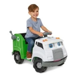 KidTrax Kid Trax 6V Real Rigs Recycling Truck Interactive Powered Ride-On - Green/White