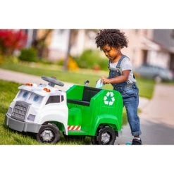 KidTrax Kid Trax 6V Real Rigs Recycling Truck Interactive Powered Ride-On - Green/White -Riding Toys, Scooters & Hoverboards shop unnamed file 4340