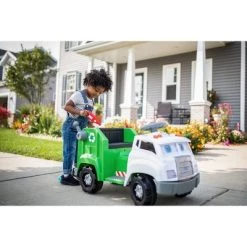 KidTrax Kid Trax 6V Real Rigs Recycling Truck Interactive Powered Ride-On - Green/White -Riding Toys, Scooters & Hoverboards shop unnamed file 4341