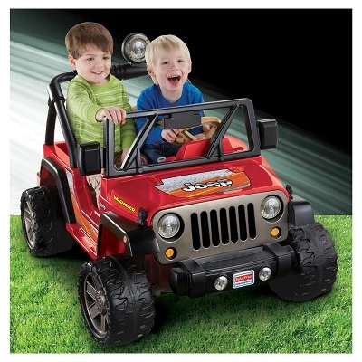 Power Wheels 12V Jeep Wrangler Powered Ride-On - Red 2 Power Wheels 12V Jeep Wrangler Powered Ride-On - Red - Image 2