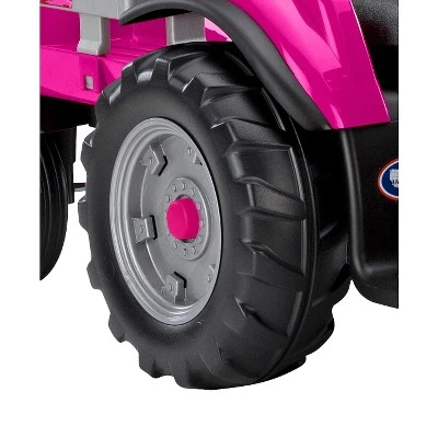 Peg Perego 12V Case IH Magnum Tractor with Trailer Powered Ride-On - Pink 2 Peg Perego 12V Case IH Magnum Tractor with Trailer Powered Ride-On - Pink - Image 2
