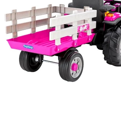 Peg Perego 12V Case IH Magnum Tractor with Trailer Powered Ride-On - Pink 3 Peg Perego 12V Case IH Magnum Tractor with Trailer Powered Ride-On - Pink - Image 3
