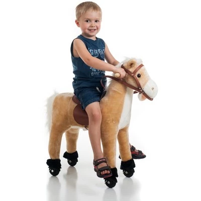 Toy Time Kids' Plush Walking Horse on Wheels Ride-On Toy 1 Toy Time Kids' Plush Walking Horse on Wheels Ride-On Toy