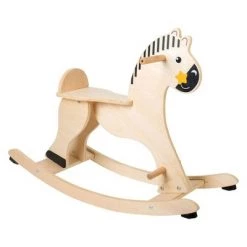 Small Foot Wooden Toys Natural Wooden Rocking Horse With Removable Protective Ring