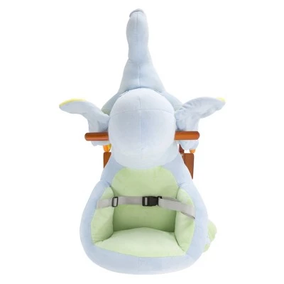 Toy Time Kids' 2-in-1 Plush Ride-On Rocking Elephant with Wheels- 27" x 13.5" x 20", Light Blue/Green 4 Toy Time Kids' 2-in-1 Plush Ride-On Rocking Elephant with Wheels- 27" x 13.5" x 20", Light Blue/Green - Image 4