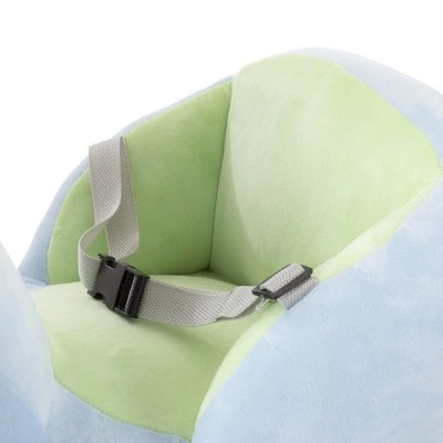 Toy Time Kids' 2-in-1 Plush Ride-On Rocking Elephant with Wheels- 27" x 13.5" x 20", Light Blue/Green 5 Toy Time Kids' 2-in-1 Plush Ride-On Rocking Elephant with Wheels- 27" x 13.5" x 20", Light Blue/Green - Image 5