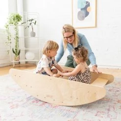 ECR4Kids Birch Rocking Boat and Steps, 2-in-1 Wooden Play Center for Motor Development for Toddlers -Riding Toys, Scooters & Hoverboards shop unnamed file 4994