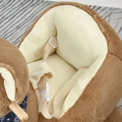 Qaba Kids Ride-On Rocking Horse Toy Bear Style Rocker with Fun Music & Soft Plush Fabric for Children 18-36 Months 5 Qaba Kids Ride-On Rocking Horse Toy Bear Style Rocker with Fun Music & Soft Plush Fabric for Children 18-36 Months - Image 5