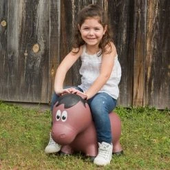 Farm Hoppers Inflatable Bouncing Brown Horse